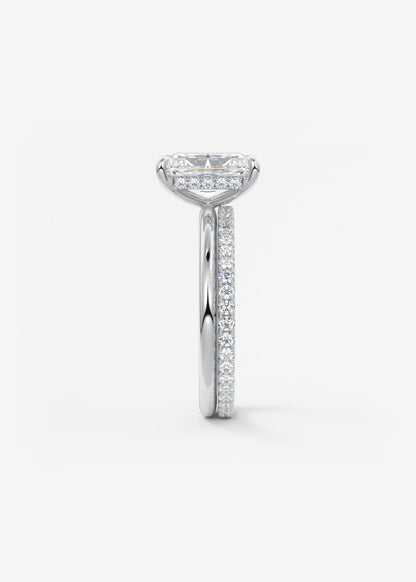 Radiant Hidden Halo Lab Grown Diamond Engagement Ring