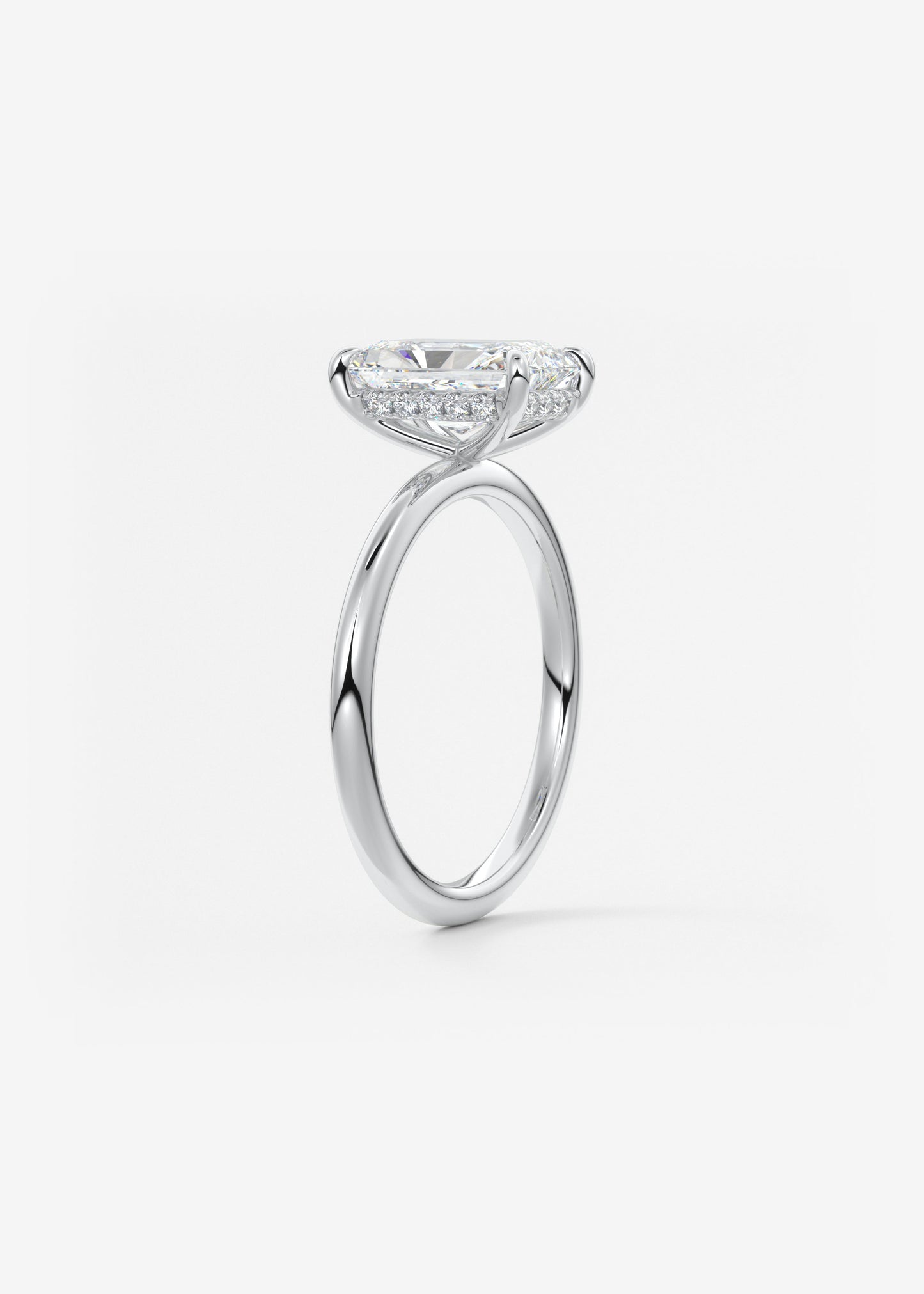 Radiant Hidden Halo Lab Grown Diamond Engagement Ring