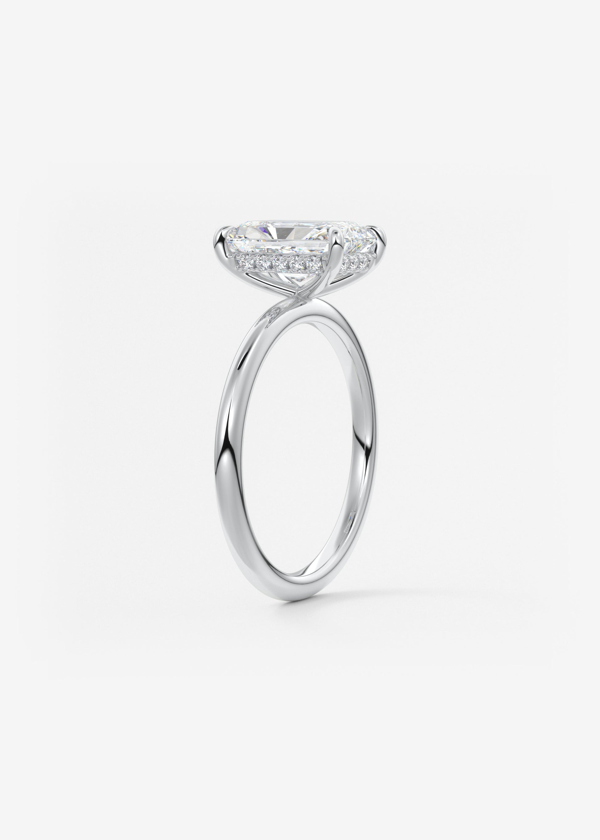 Radiant Hidden Halo Lab Grown Diamond Engagement Ring