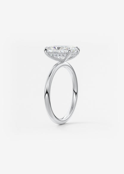 Radiant Hidden Halo Lab Grown Diamond Engagement Ring