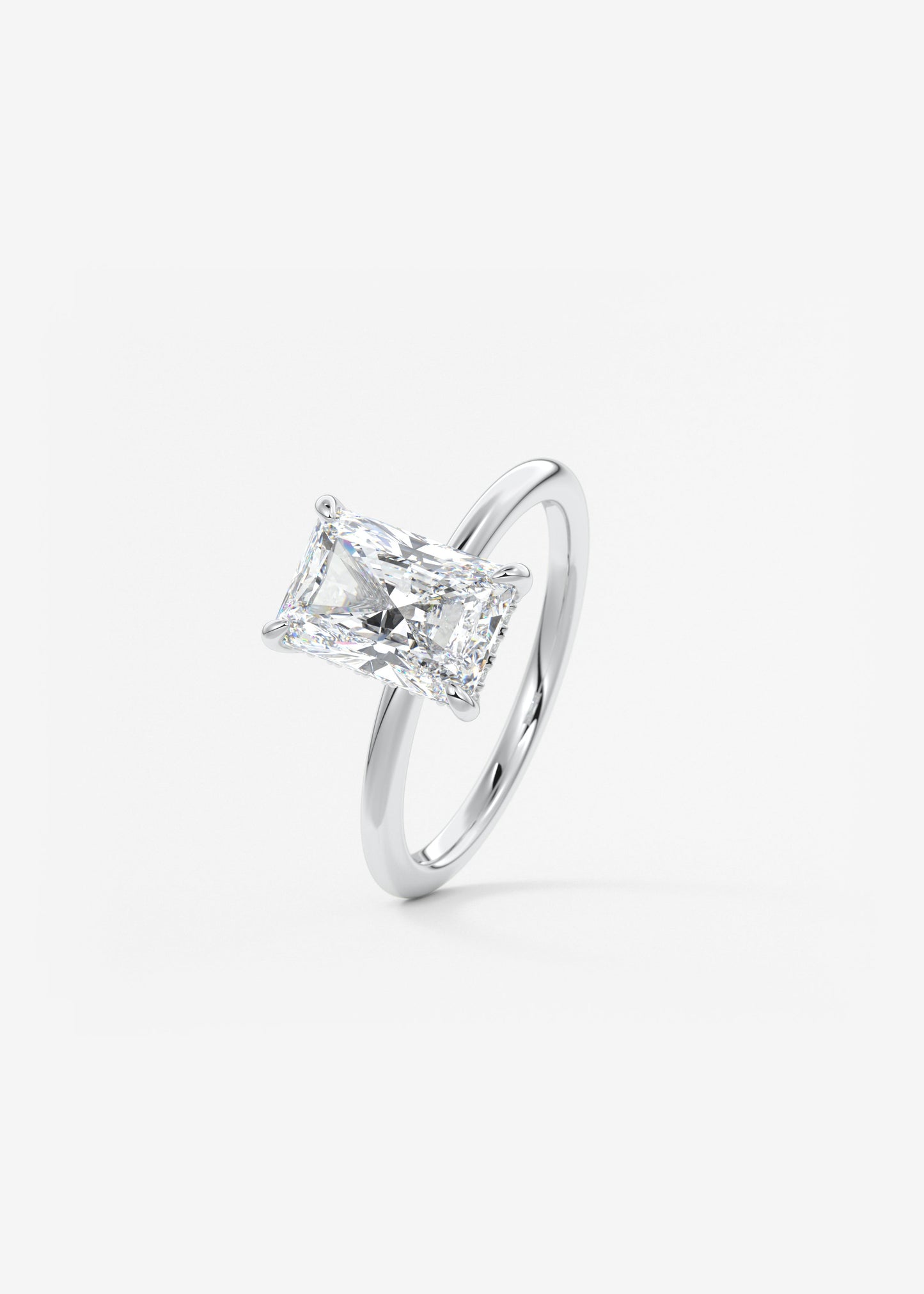 Radiant Hidden Halo Lab Grown Diamond Engagement Ring