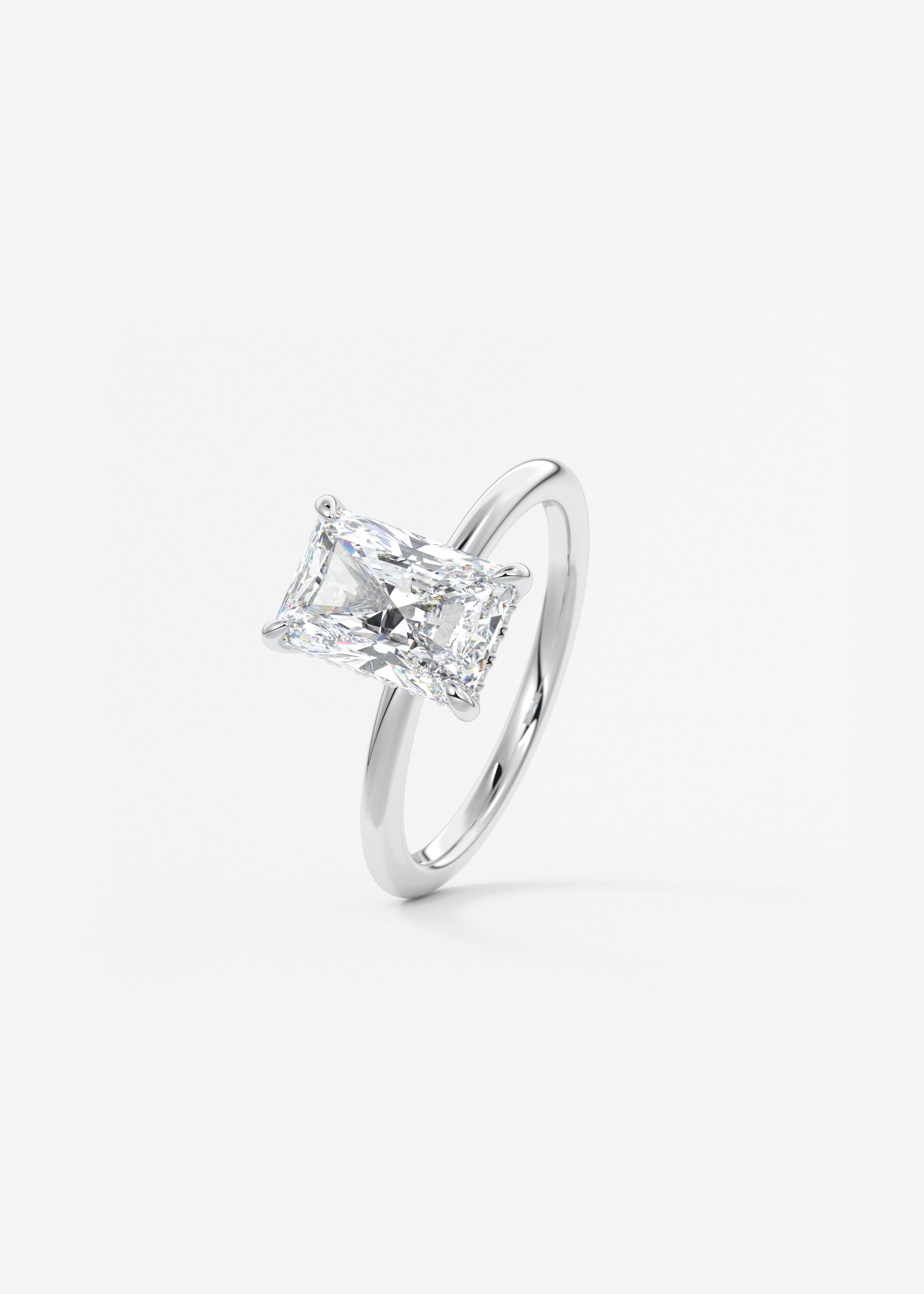 Radiant Hidden Halo Lab Grown Diamond Engagement Ring