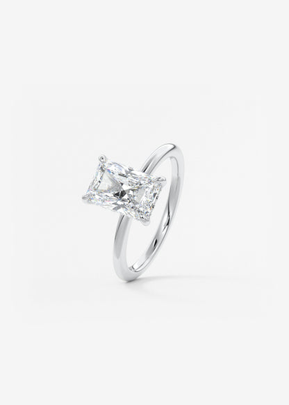 Radiant Hidden Halo Lab Grown Diamond Engagement Ring