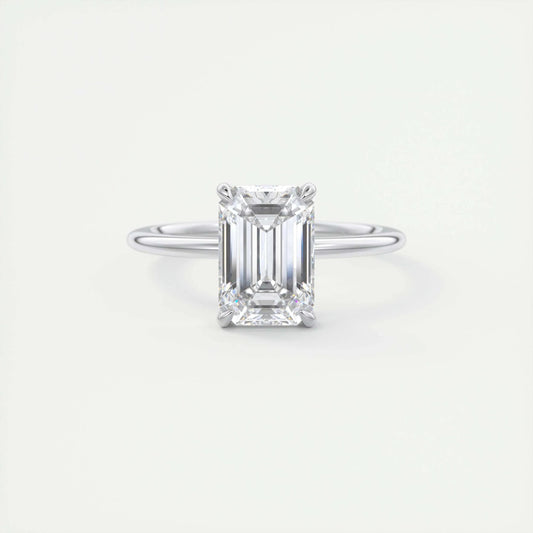 1.91 CT Emerald Cut Solitaire Moissanite Engagement Ring