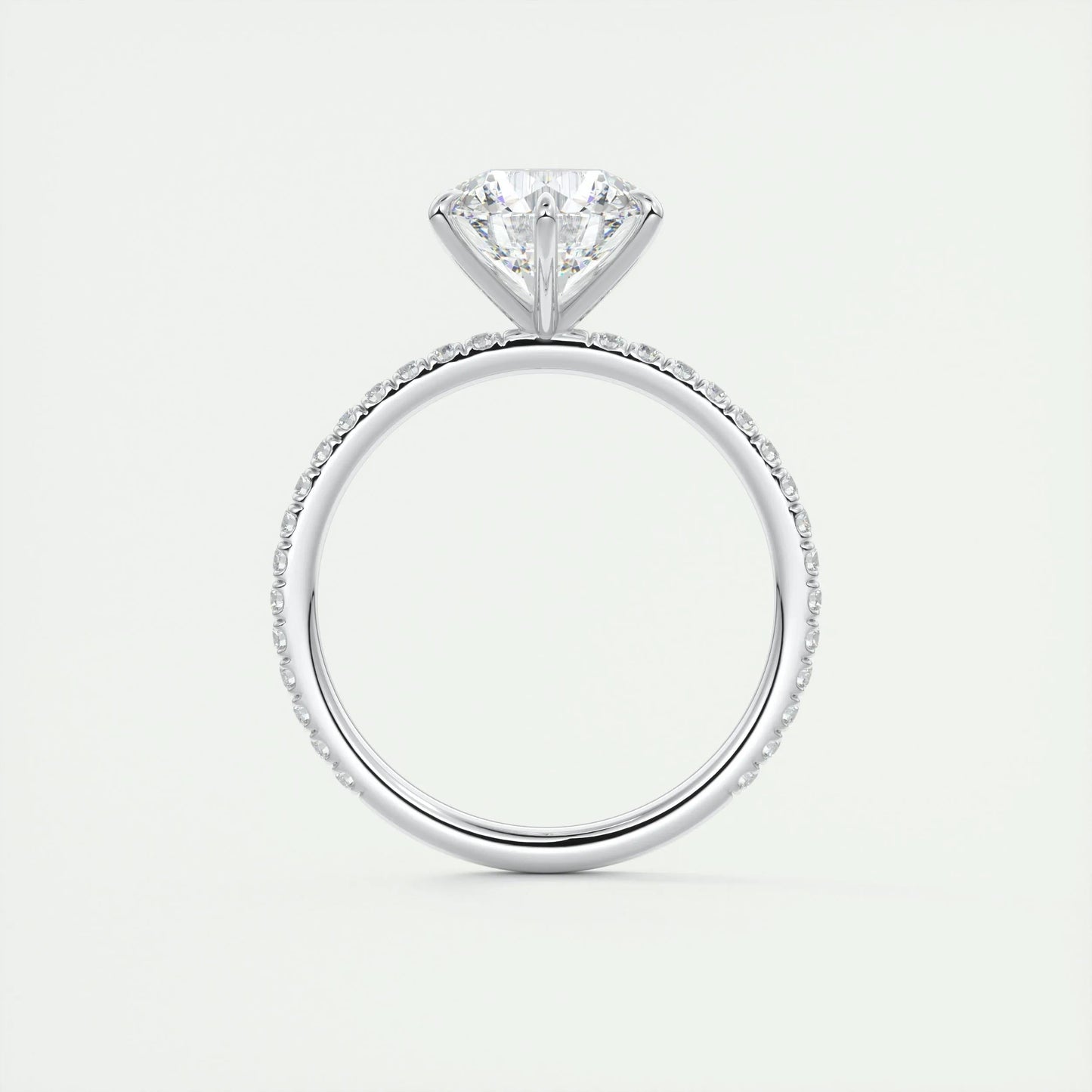 2.0 CT Round Cut Solitaire Pave Moissanite Engagement Ring