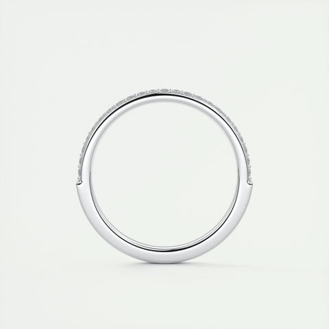 0.18 Round Minimalist Half Eternity Moissanite Bridal Wedding Band