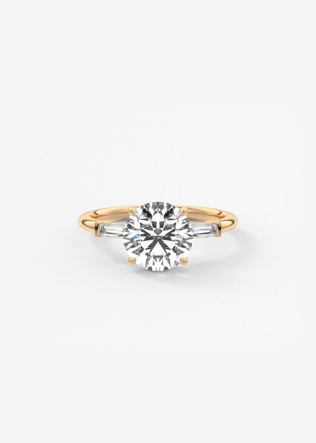 Round Three Stone Lab Grown Diamond Engagement Ring