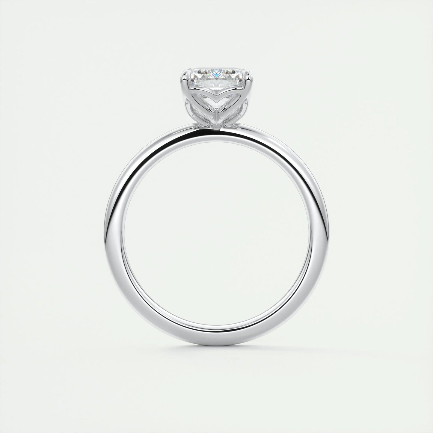1.91 CT Emerald Cut Solitaire Moissanite Engagement Ring