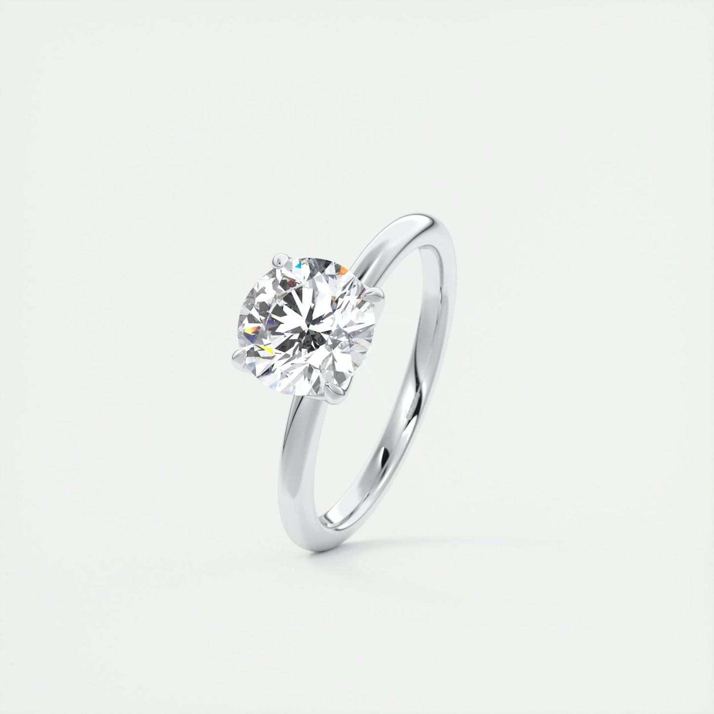 1.35 CT Round Cut Solitaire Moissanite Engagement Ring