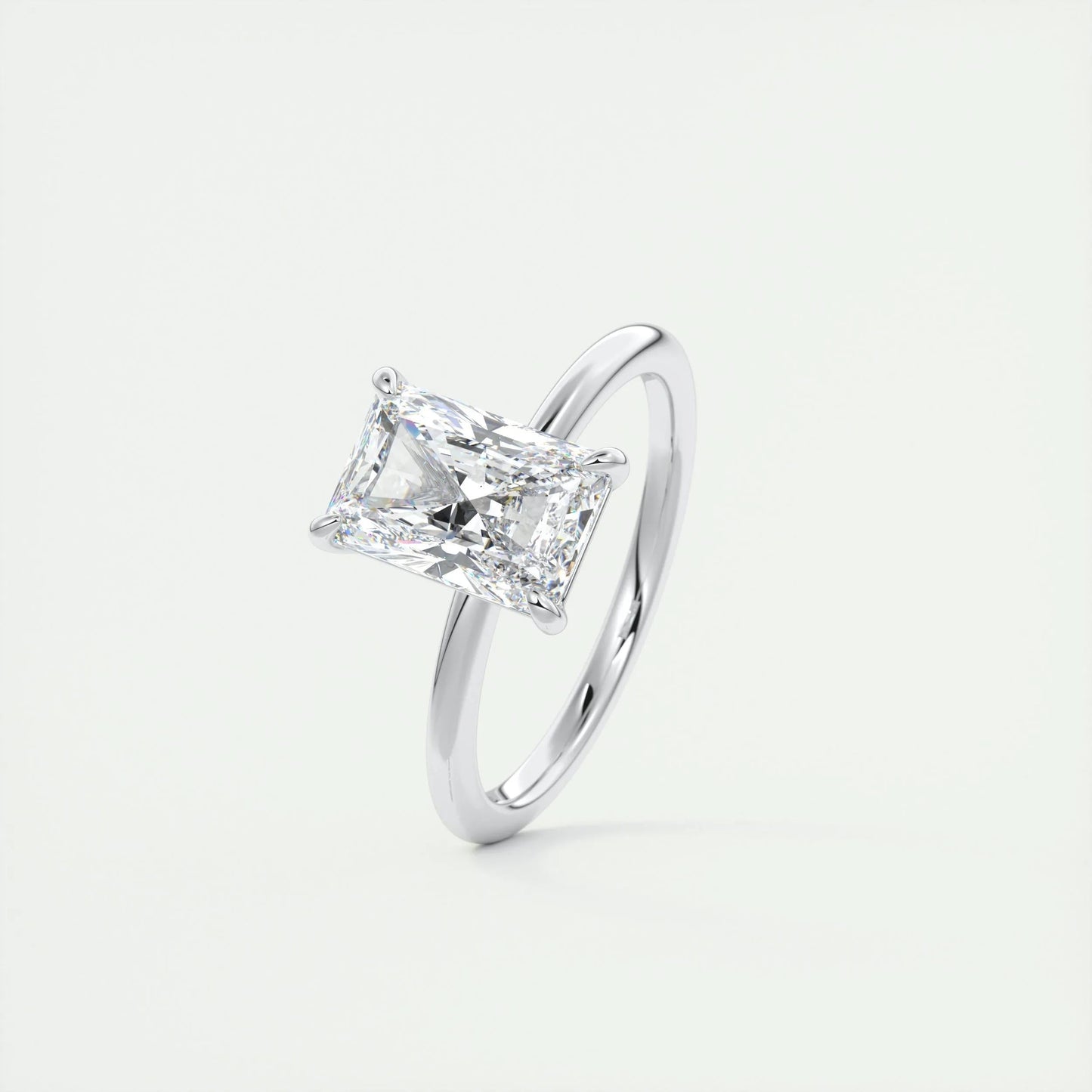 2.10 CT Radiant Cut Solitaire Moissanite Engagement Ring