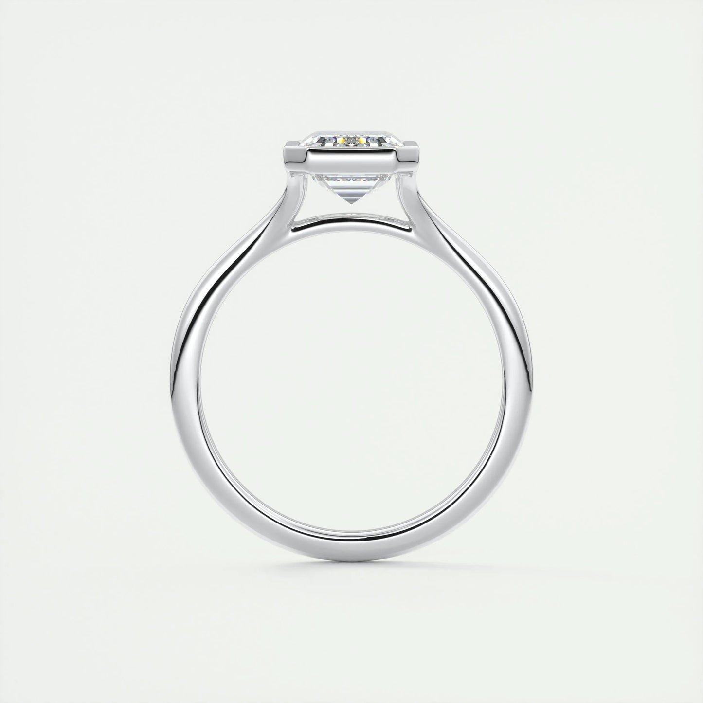 2.03 CT Emerald Cut Bezel Solitaire Moissanite Engagement Ring
