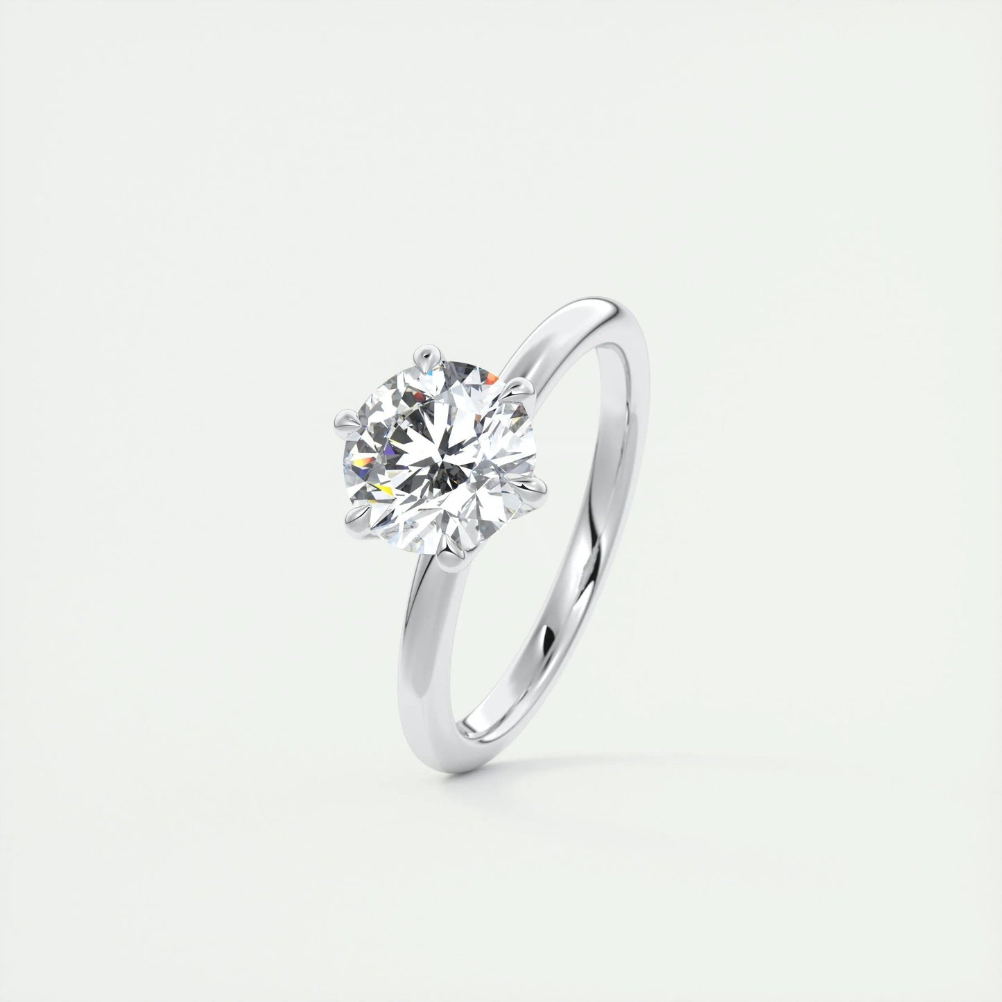 1.35 CT Round Cut Solitaire Moissanite Engagement Ring