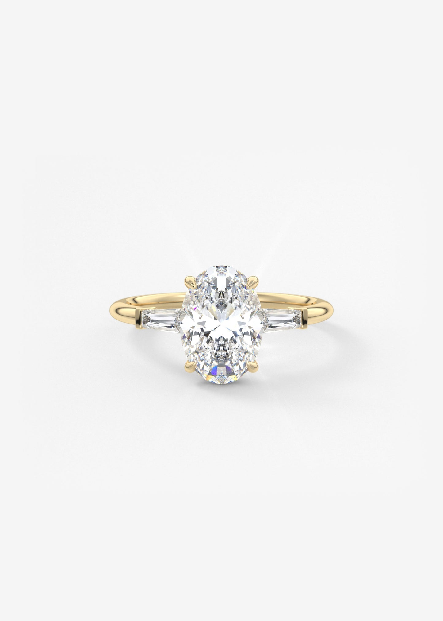 Oval Three Stone Lab Grown Diamond Engagement Ring