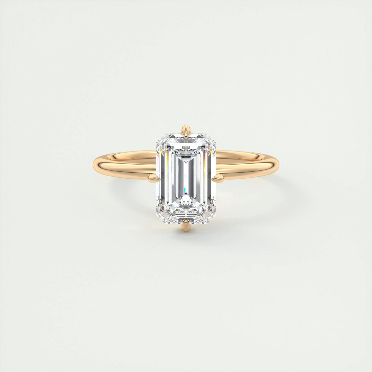 1.91 CT Emerald Cut Solitaire Moissanite Engagement Ring