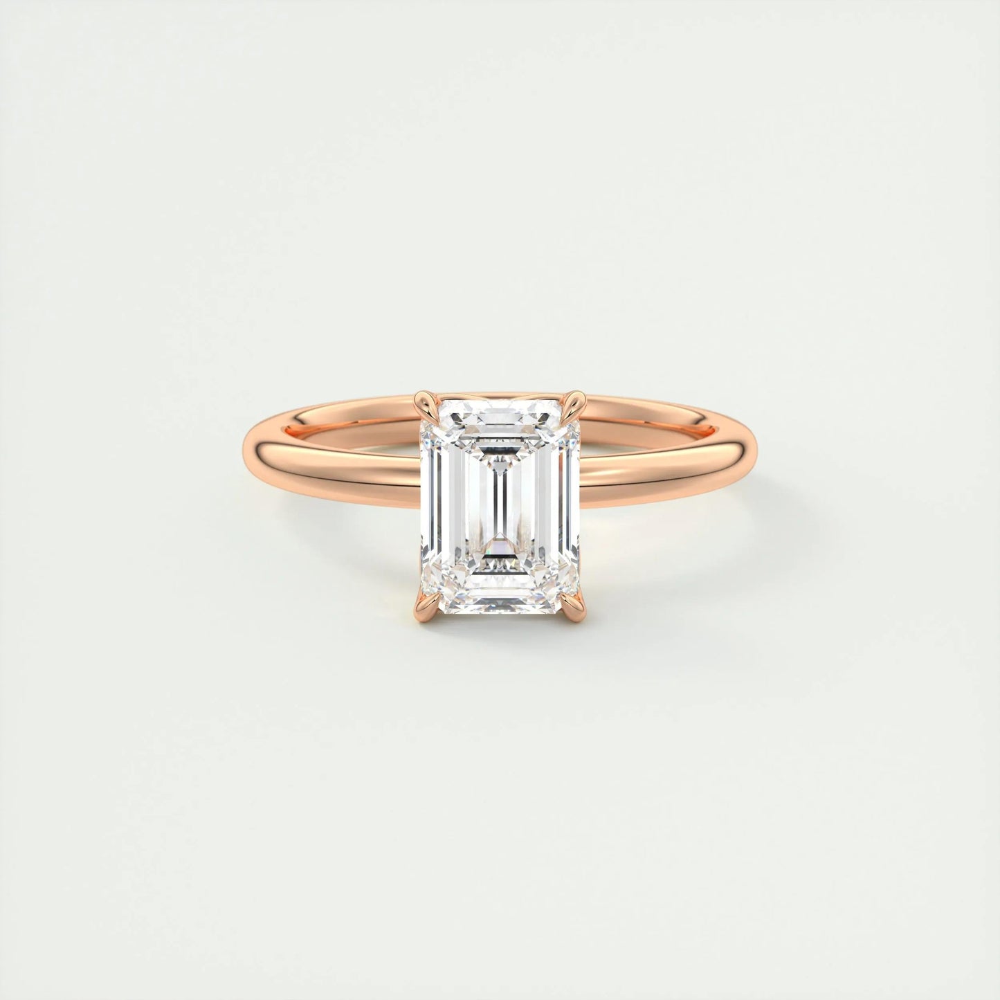 1.91 CT Emerald Cut Solitaire Moissanite Engagement Ring