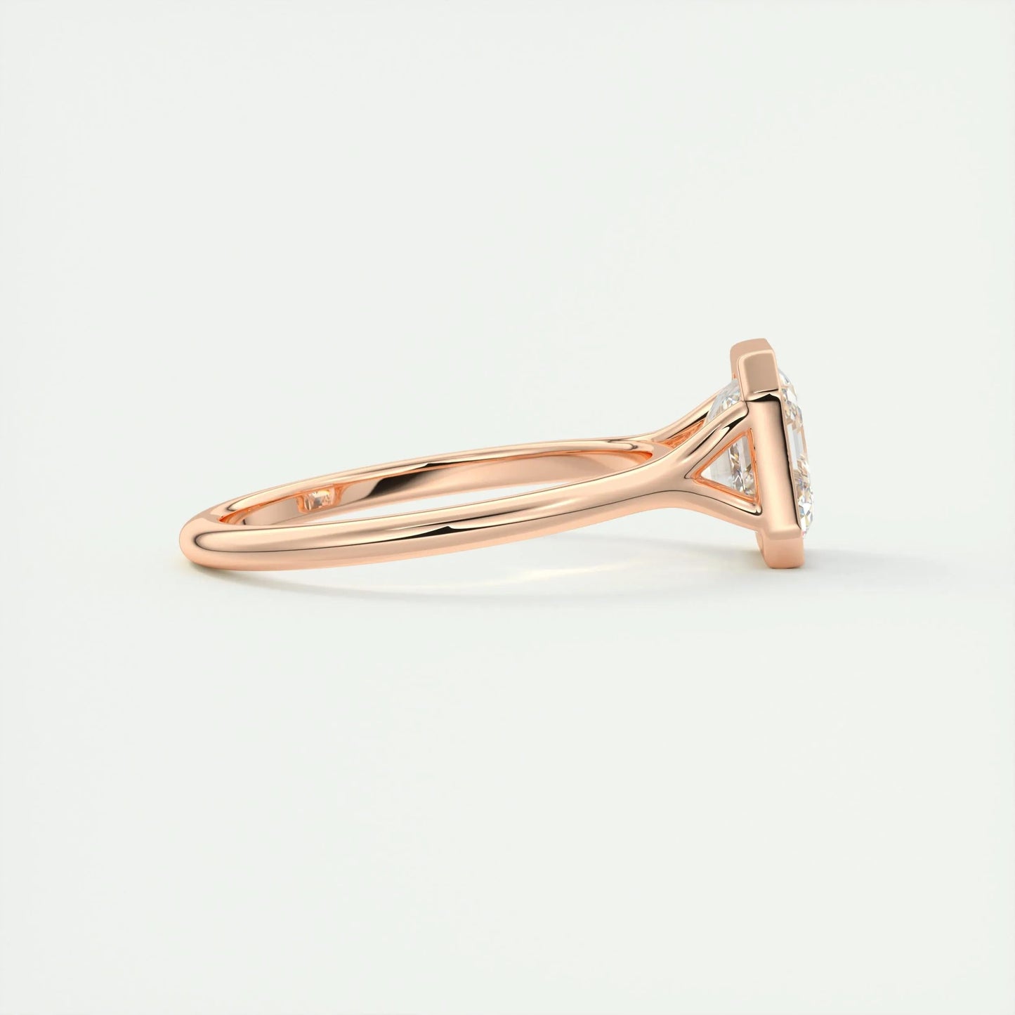 2.03 CT Asscher Cut Bezel Solitaire Moissanite Engagement Ring