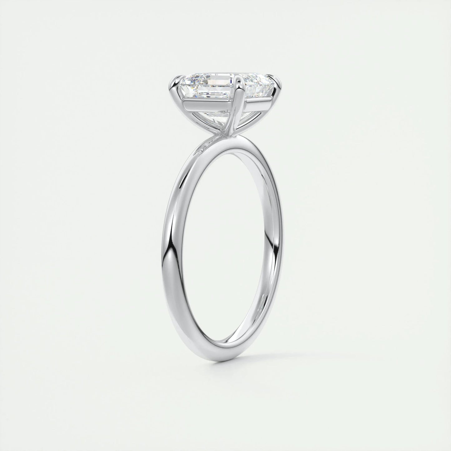 2.03 CT Asscher Cut Solitaire Moissanite Engagement Ring