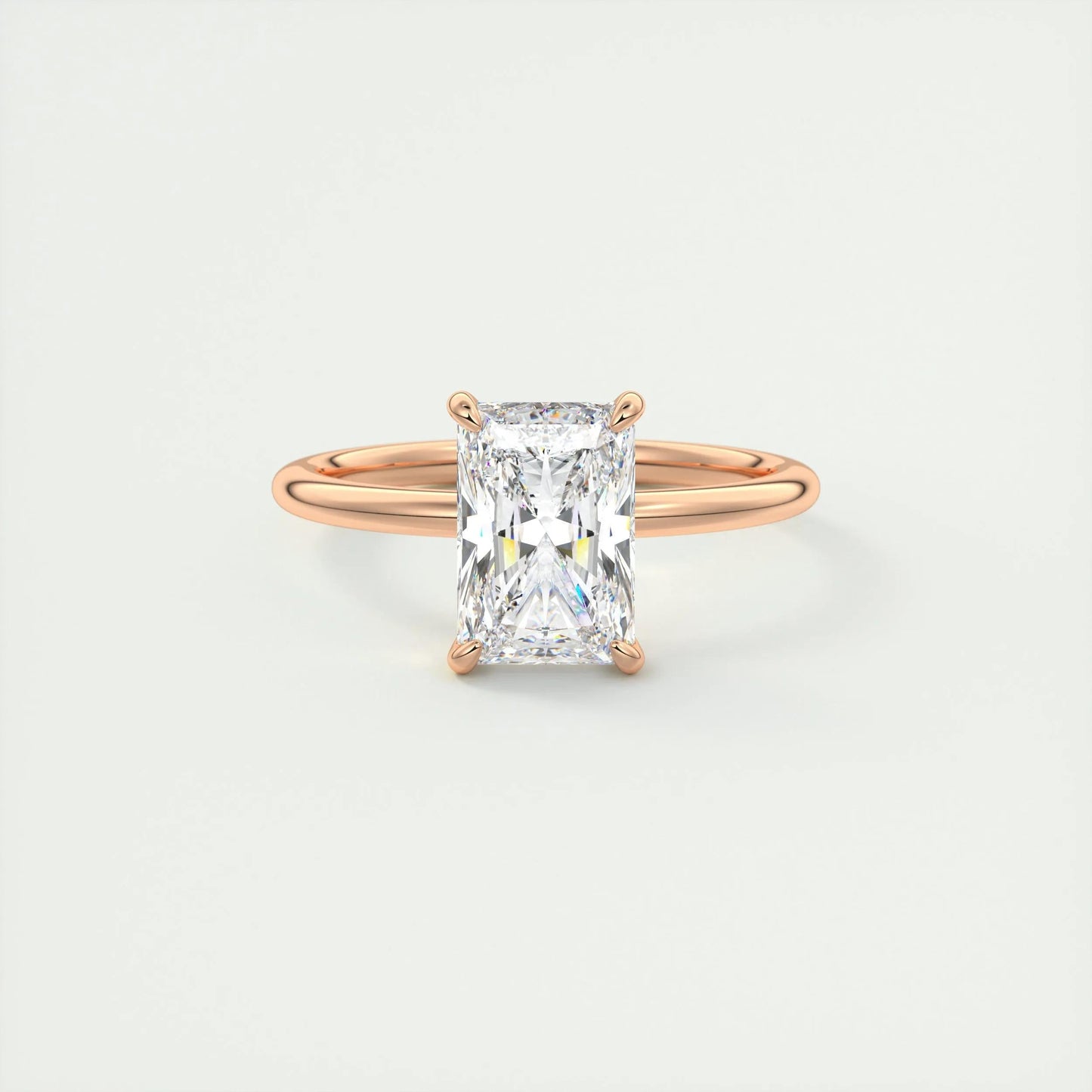2.10 CT Radiant Cut Solitaire Moissanite Engagement Ring
