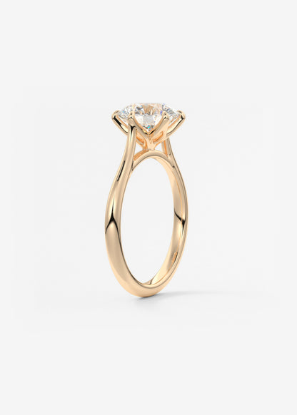 Round Cathedral Lab Grown Diamond Engagement Ring