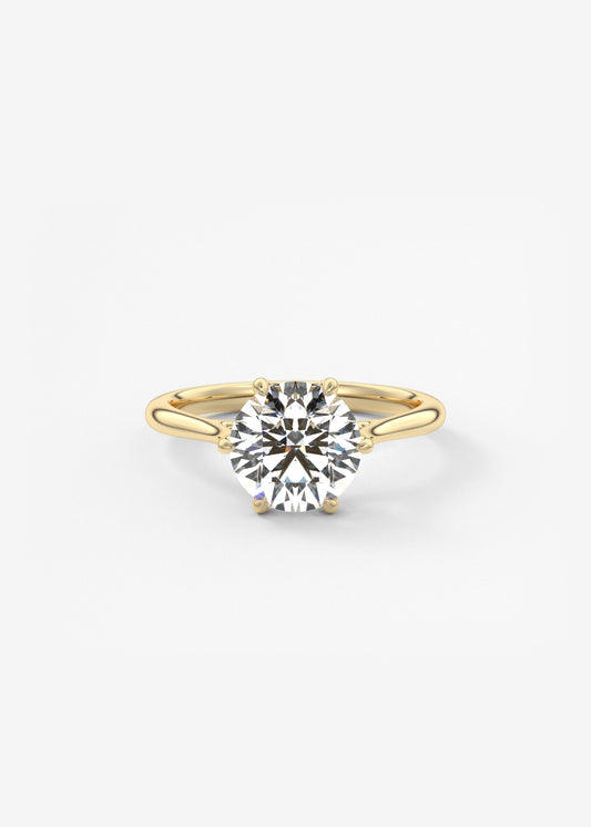 Round Cathedral Lab Grown Diamond Engagement Ring