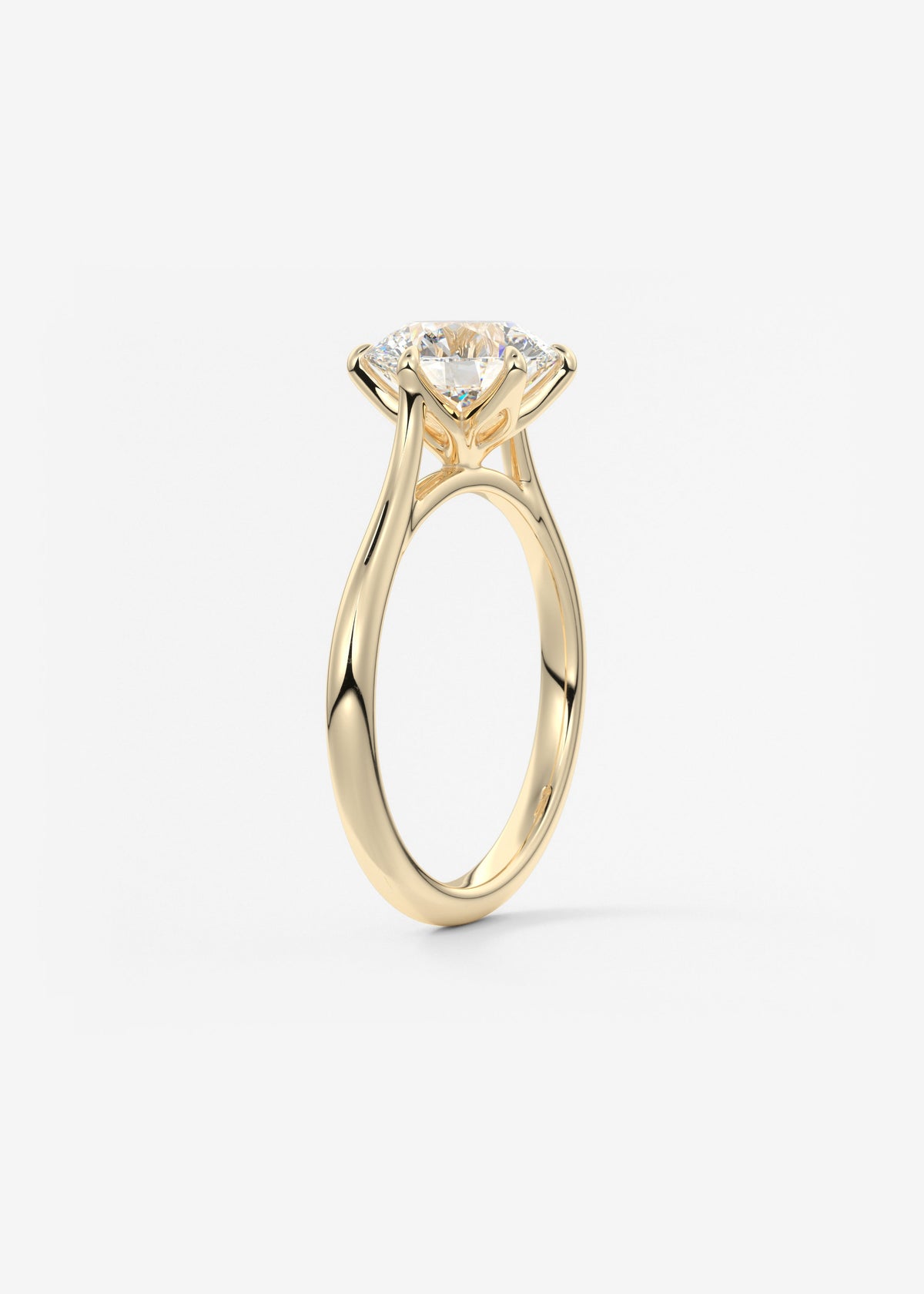 Round Cathedral Lab Grown Diamond Engagement Ring