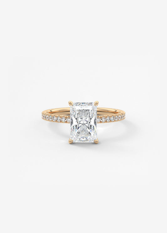 Radiant Pave Lab Grown Diamond Engagement Ring