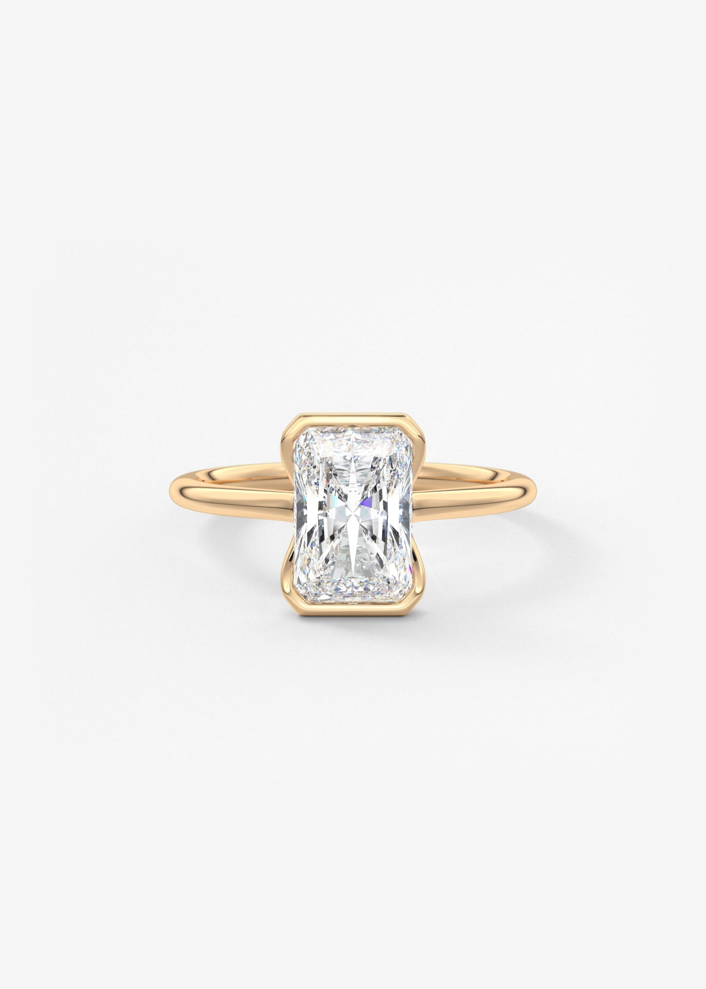 Radiant Half Bezel Lab Grown Diamond Engagement Ring