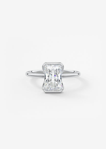 Radiant Half Bezel Lab Grown Diamond Engagement Ring