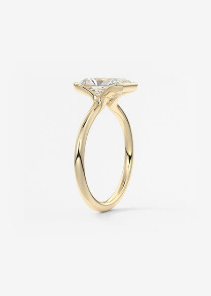 Radiant Half Bezel Lab Grown Diamond Engagement Ring