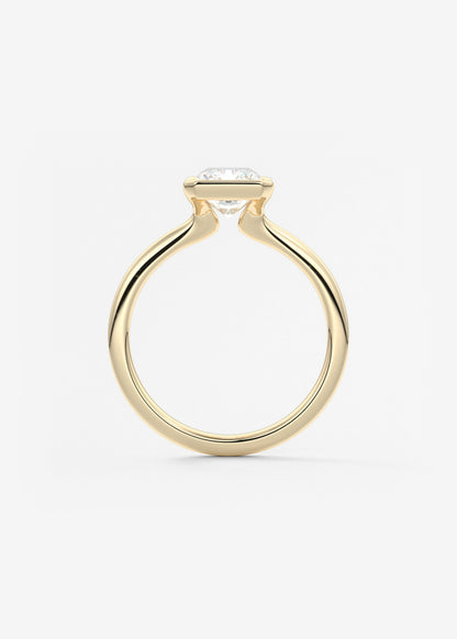 Radiant Half Bezel Lab Grown Diamond Engagement Ring
