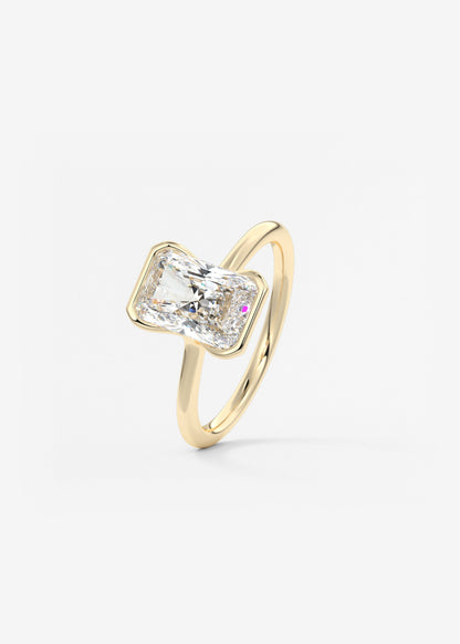 Radiant Half Bezel Lab Grown Diamond Engagement Ring