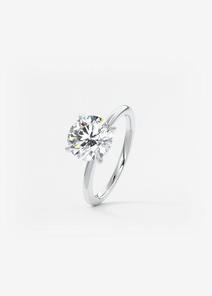 Round Solitaire Lab Grown Diamond Engagement Ring