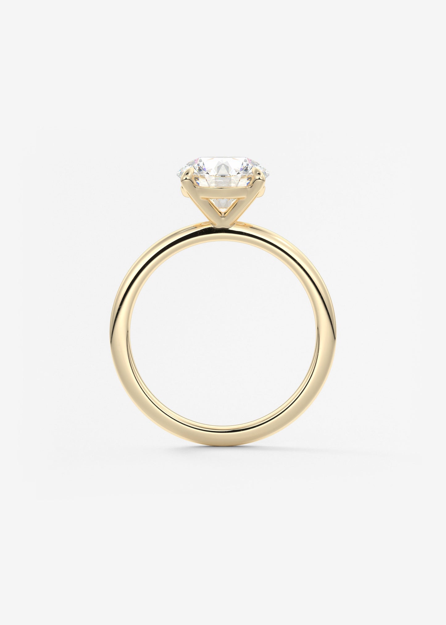 Round Solitaire Lab Grown Diamond Engagement Ring