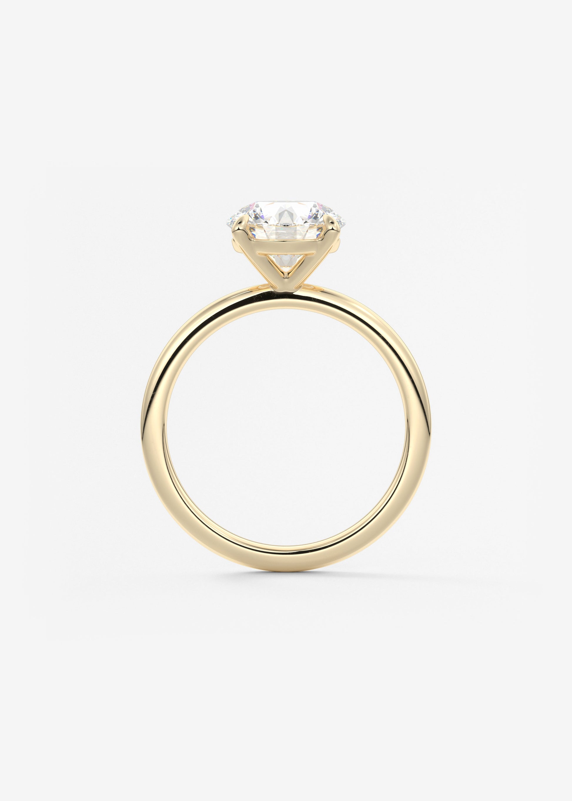 Round Solitaire Lab Grown Diamond Engagement Ring