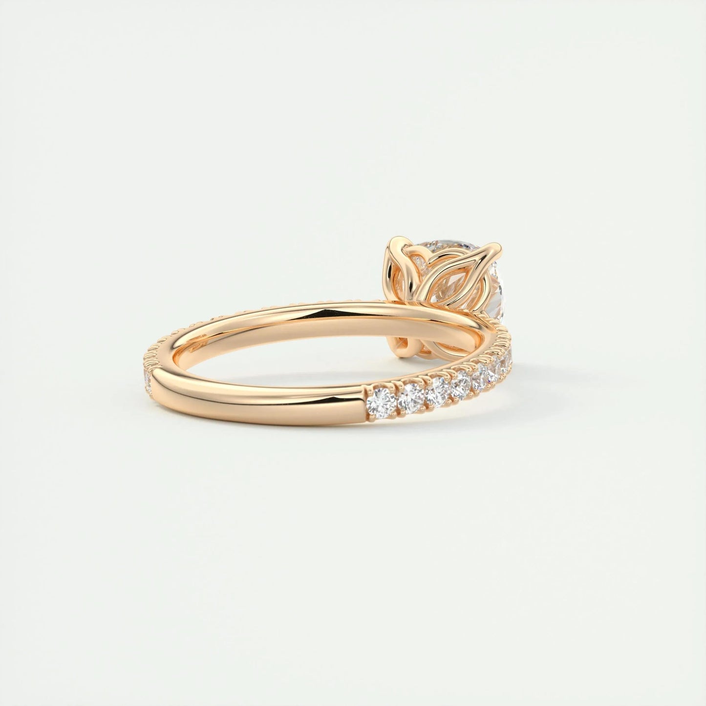 2.15 CT Cushion Cut Solitaire Pave Moissanite Engagement Ring