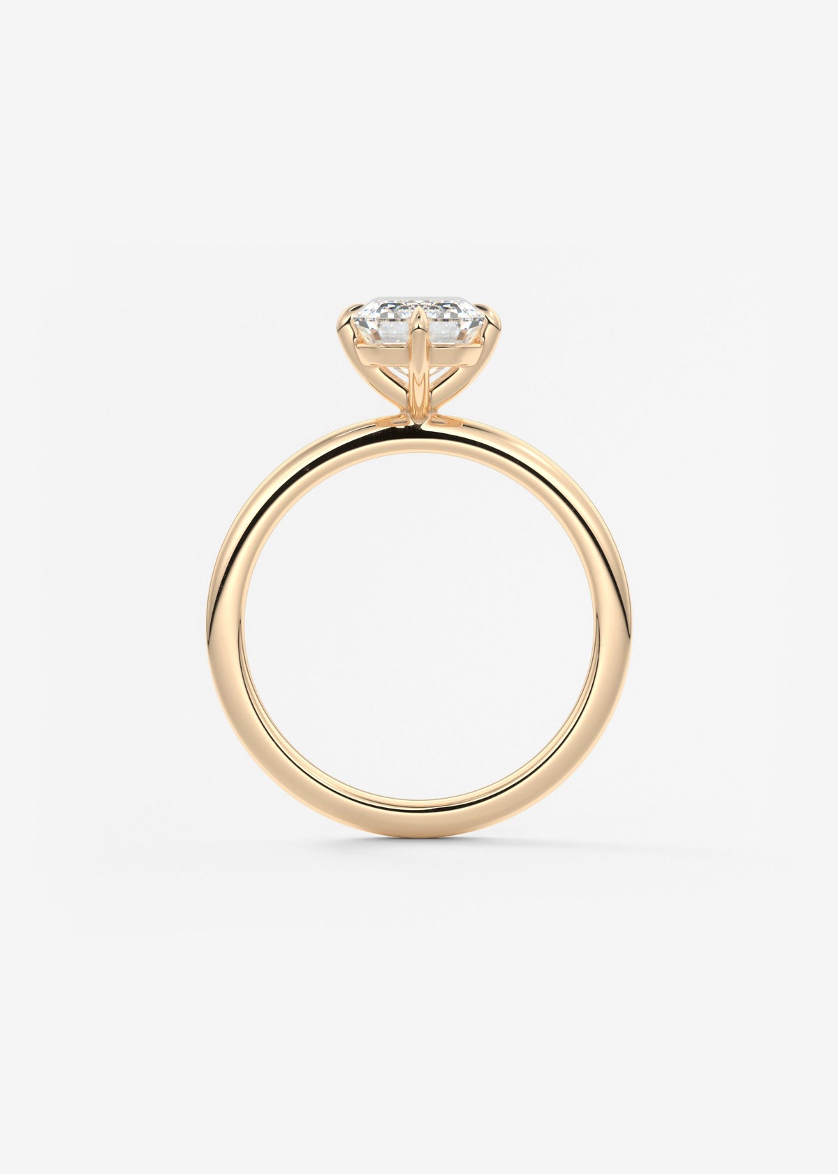 Emerald Solitaire Lab Grown Diamond Engagement Ring