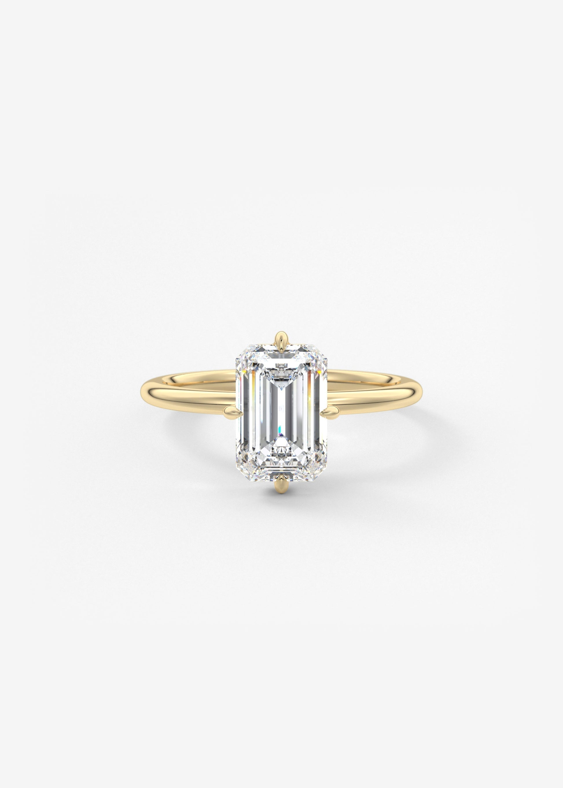 Emerald Solitaire Lab Grown Diamond Engagement Ring