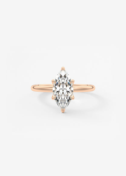 Marquise Solitaire Lab Grown Diamond Engagement Ring