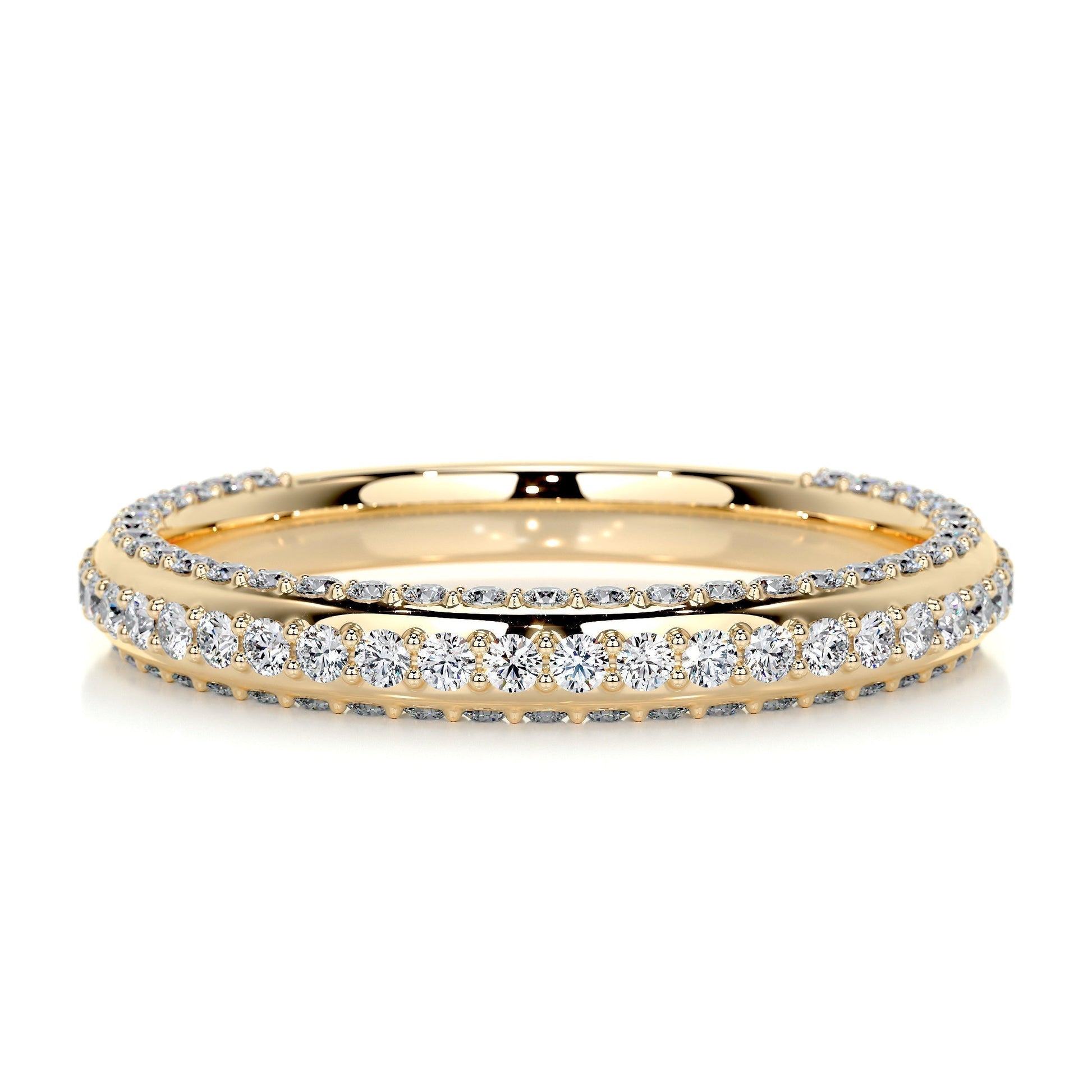 0.75 CT Round Triple Row CVD EF/VVS Diamond Wedding Band 7