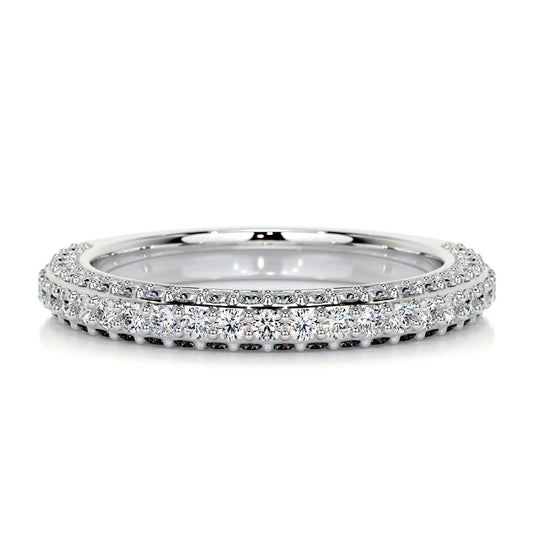 0.75 CT Round Half Eternity CVD EF/VVS Diamond Wedding Band 1