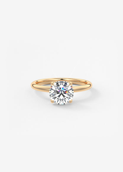 Round Solitaire Lab Grown Diamond Engagement Ring