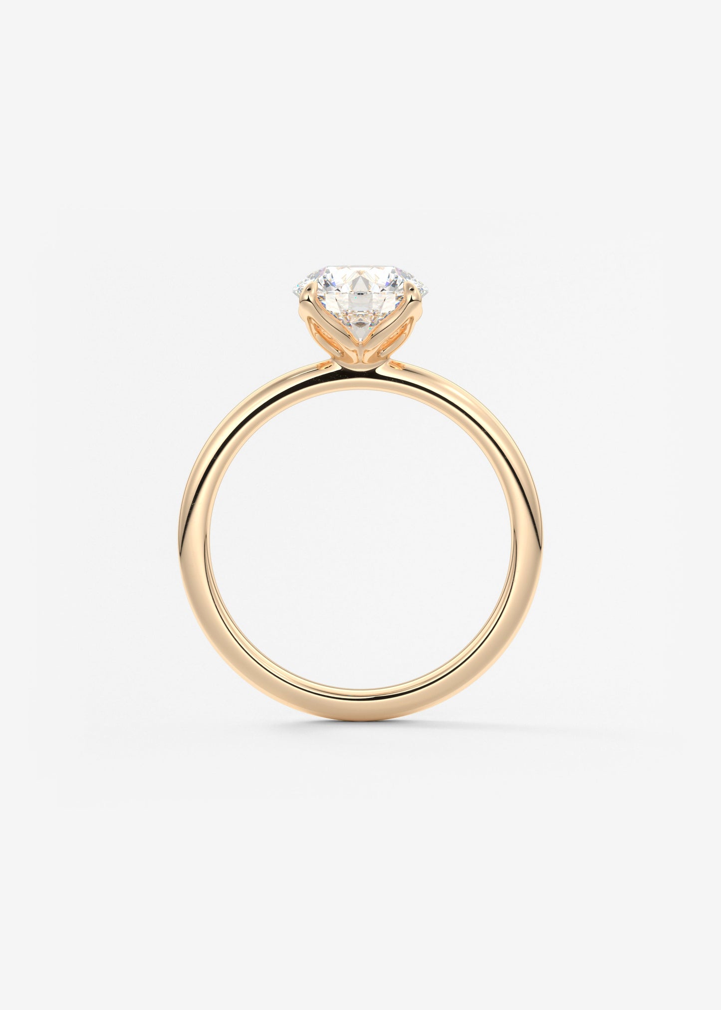 Round Solitaire Lab Grown Diamond Engagement Ring