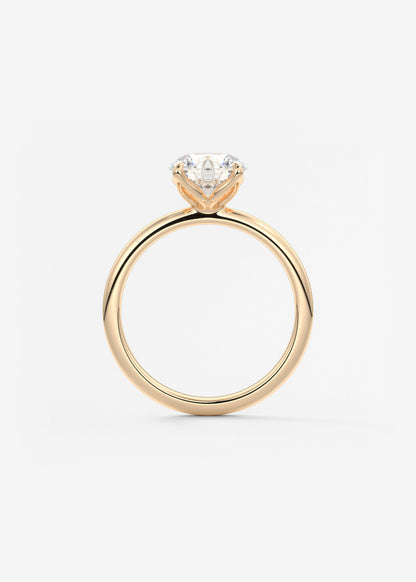 Round Solitaire Lab Grown Diamond Engagement Ring