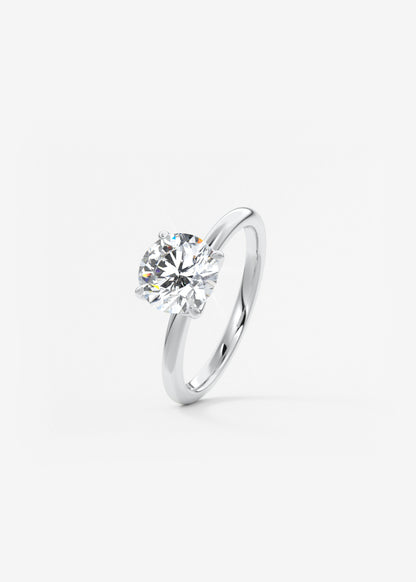 Round Solitaire Lab Grown Diamond Engagement Ring