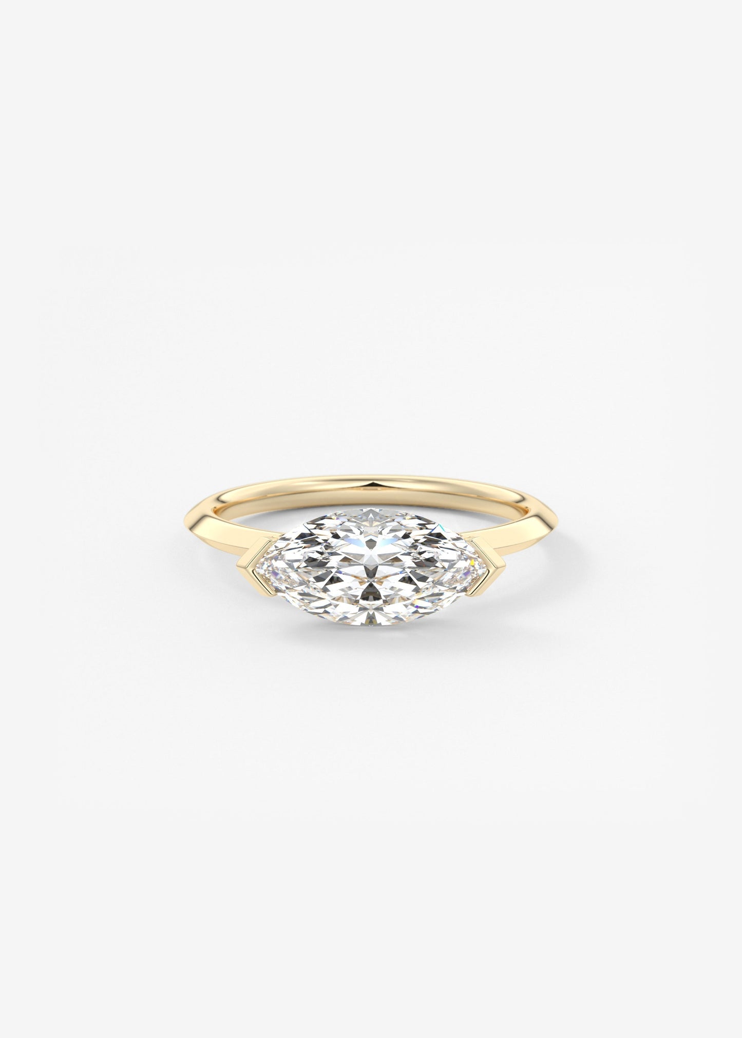 Marquise East West Half Bezel Lab Grown Diamond Engagement Ring