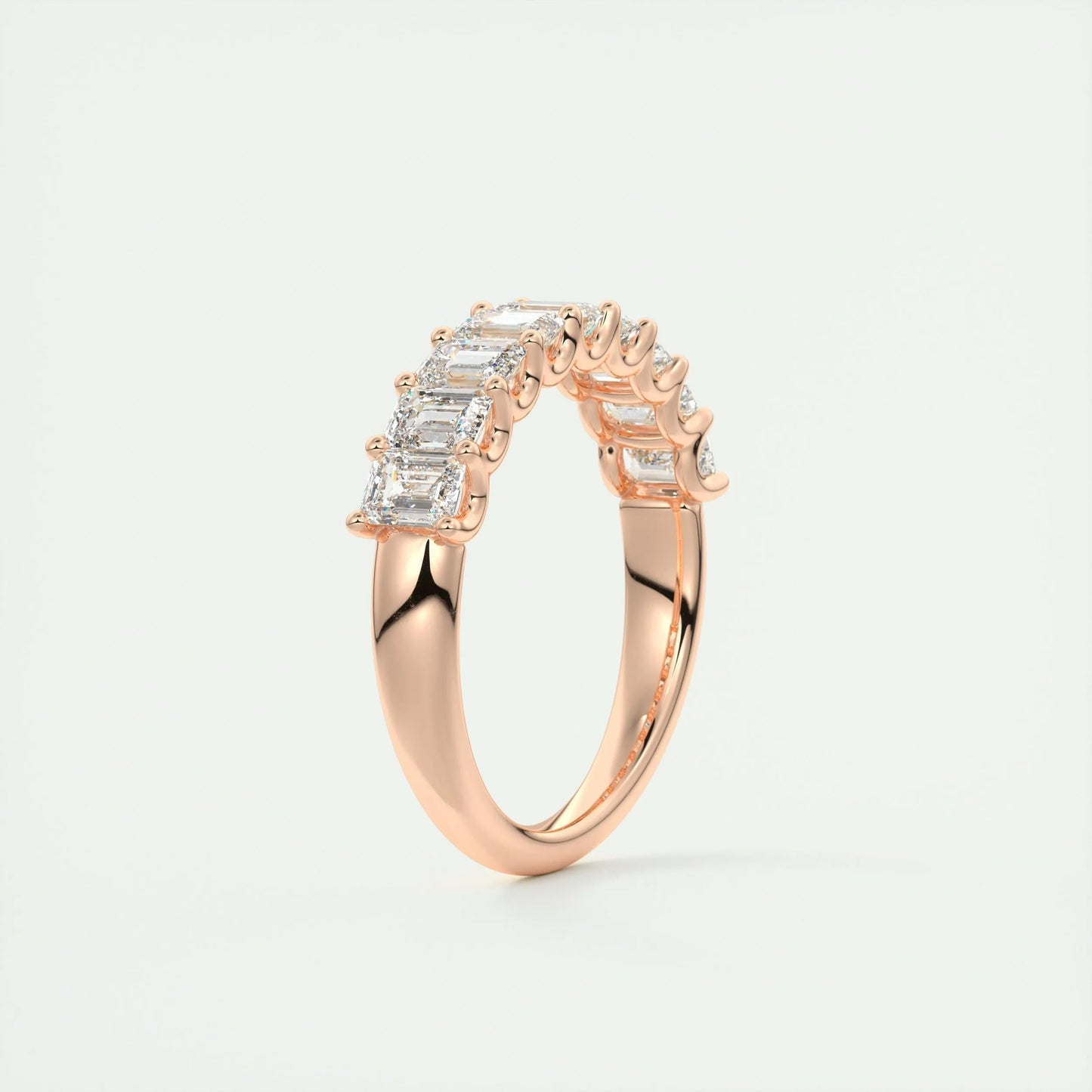 1.80 Emerald Cut Half Eternity Moissanite Bridal Wedding Band