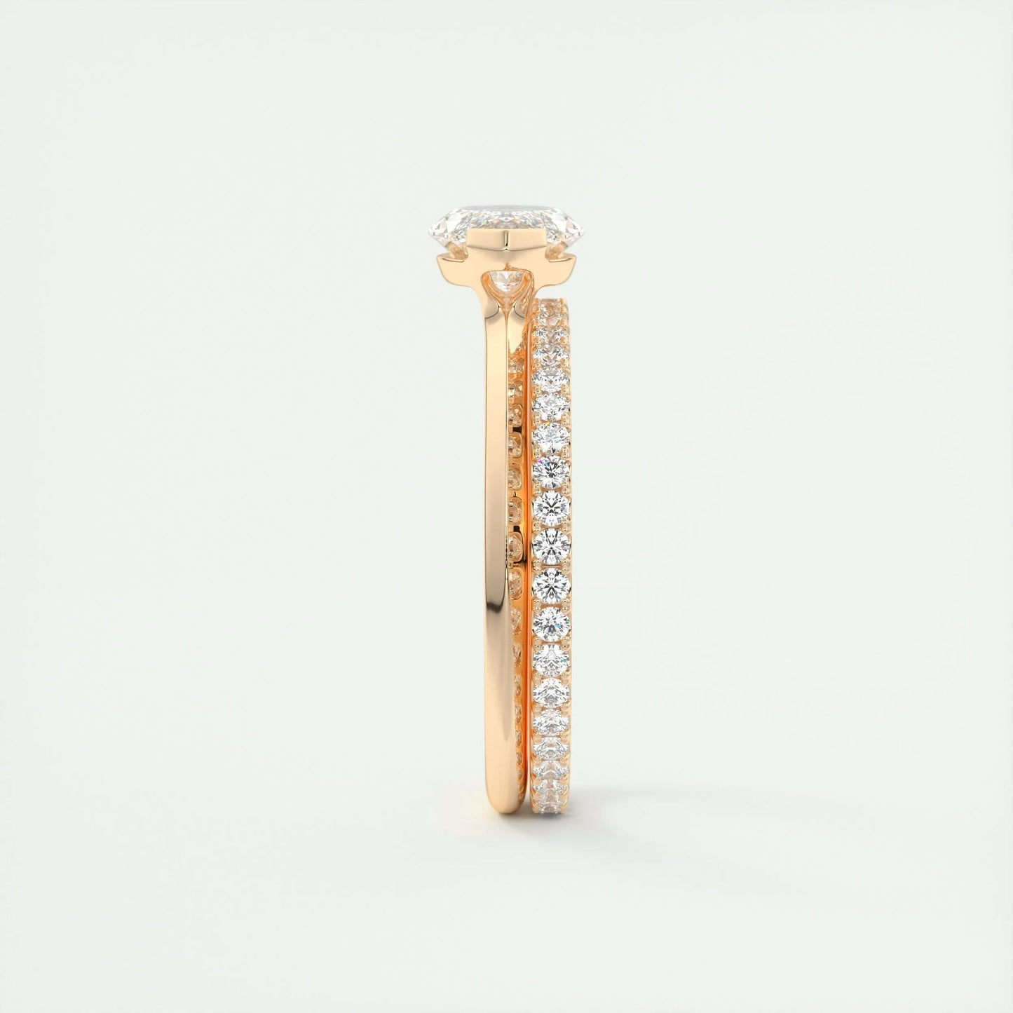 1.98 CT Marquise Half Bezel Solitaire Moissanite Engagement Ring