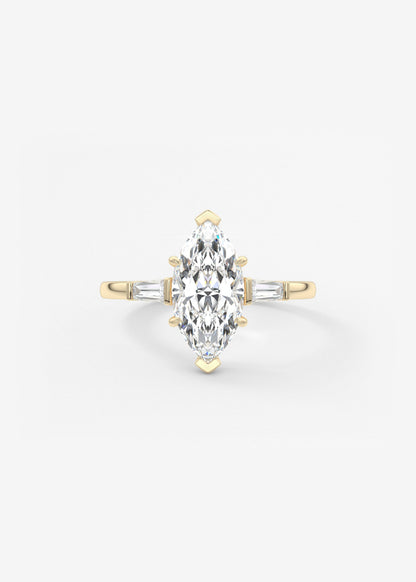 Marquise Three Stone Lab Grown Diamond Engagement Ring