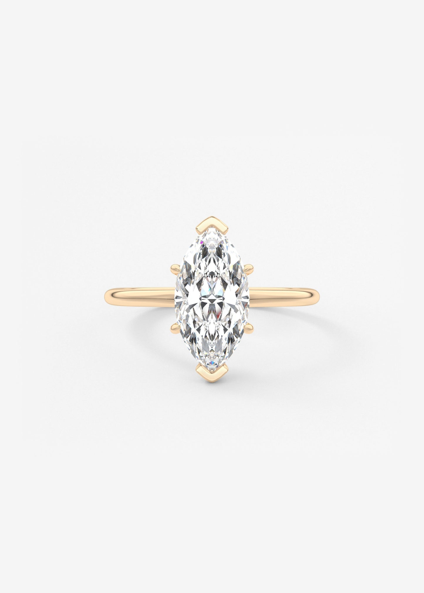 Marquise Three Stone Bezel Lab Grown Diamond Engagement Ring