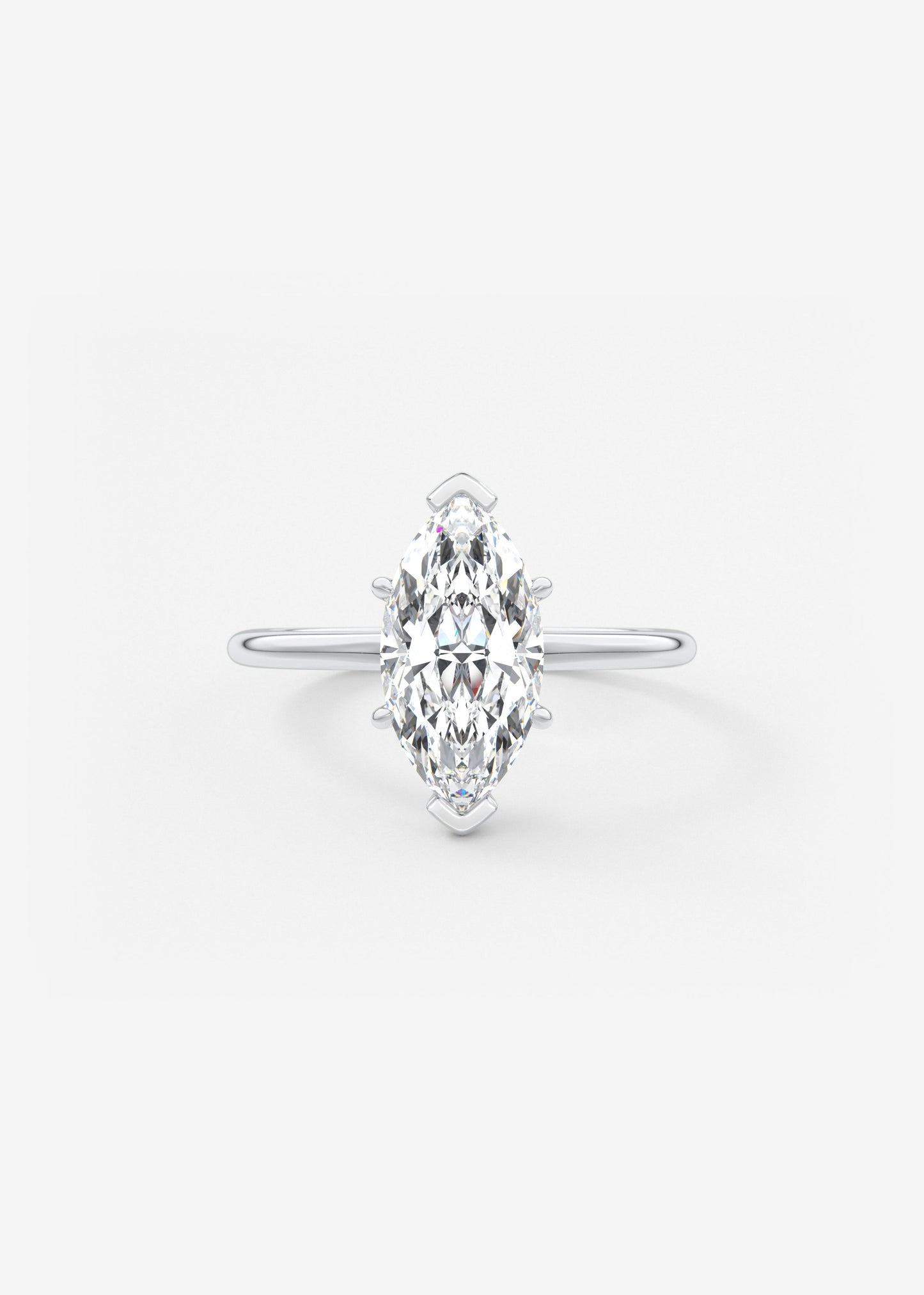 Marquise Three Stone Bezel Lab Grown Diamond Engagement Ring